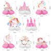 Unicorn Birthday Decorations - 8 Pieces Cute Rainbow Unicorn Honeycomb Centerpieces for Kids Girls Boys Happy Birthday Party Supplies