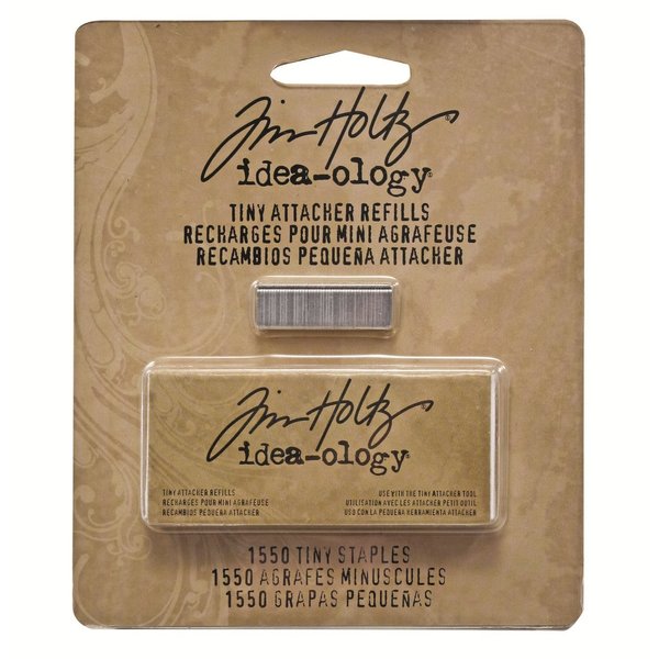Tim Holtz Idea-ology Metal Tiny Attacher Refills, Box of 1550 Staples, .25 Inches, TH92801