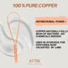 100% Pure Copper Single Handle Tongue Scraper Eco-Friendly Pouch for Adults and Kids - Durable Tongue cleaner Copper - Tough Scraper Oral Care & Hygiene-Unique design