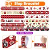 Cherisnowy 48 PCS Ladybug Party Favors 24PCS Tattoos Sticker 24PCS Slap Bracelets Wristbands Perfect for Themed Birthday Baby Showers or Classroom Rewards Ideal Decor and Gifts for Girls and Boys