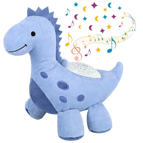 Baby Sleep Soother Pillow Pets Dream Lites Dinosaur Projector Plush Toys for Boys Girls Baby Sound Machine Stuffed Animal Machine Pillow Ceiling Toys for Toddler