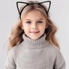 IJF 3PCS Furry Cat Ears Headband Black Cat Ears Hair Hoops Cat Women Ears Hairband for Cosplay Costume Accessories-006