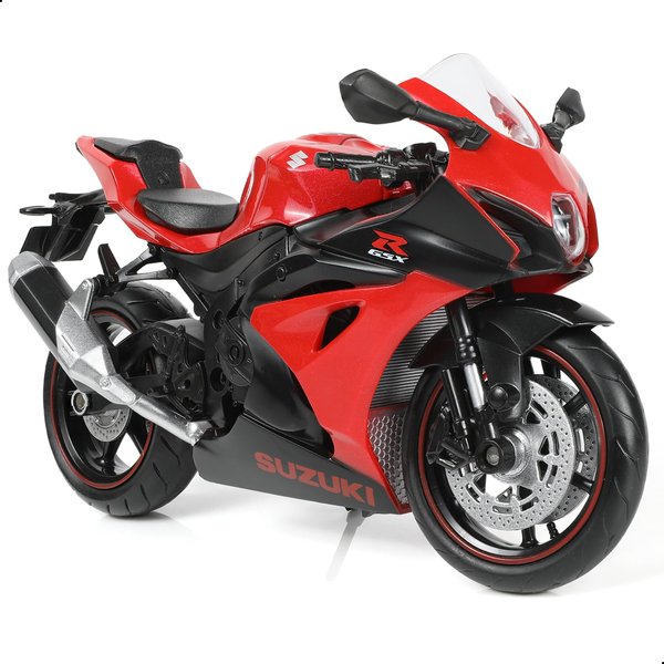 Risopen 1/12 SUZUK1000R Motorcycle Model Toy Mini Alloy Metal Diecast Motorcycle Model Red Motorcycle Model Toy Sport Motorcycle Racing Model Collection Gift for Men Kid Boy