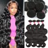 Human Hair Bundles 20 22 24 26 Inch 12A Body Wave Bundles Human Hair 100% Unprocessed Brazilian Virgin Hair 4 Bundles Human Hair Body Wave Human Hair Extensions Bundles Human Hair Natural Black