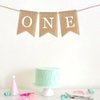 ONE Burlap Banner for Nursery Decor First Birthday Party Rustic Theme Decoration for boy or Girl，1st Birthday Party Supplies High Chair Banner Birthday Banner for Boy Girl Party