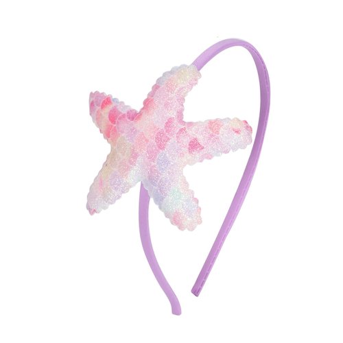 LXYXEV Starfish Headbands Sea Star Hair Band Glitter Mermaid Scale Hair Hoop Sweet Accessories for Women Girls Head Wear Gifts