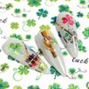 St Patricks Day Nail Art Stickers 3D Laser Shamrock Nail Decals Holographic Green Clover Design Nail Stickers for Women DIY Acrylic Nail Decoration Manicure Tip