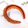 Rhinestone Pearl Headband Baroque Crystal Pearl Padded Hair Band Crystal Bejewelled Velvet Wide Hair Accessories for Women