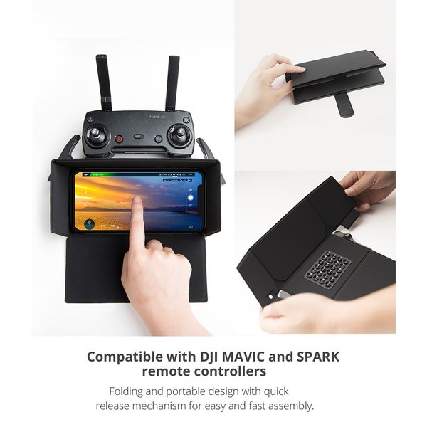 PGYTECH Mavic 2 Smartphone Screen Hood Phone Monitor Hood Compatible DJI Mavic 2/ Mavic Pro/Mavic Air Phantom 4 Pro Spark Inspire Remote Controller Accessory Sun Hood