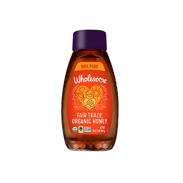 Wholesome Organic Honey, Pesticide Free, Fair Trade, Non GMO & Non Glyphosate, 16 Ounce Squeeze Bottle