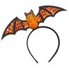 Totelux Halloween Bat Headband Sequins Hair Band Glitter Orange Bat Hair Hoop Hair Accessories for Women Adult Halloween Festive Party Supplies