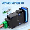 Nilight Zombie Lights Push Button Switch 12V ON Off Switch with Connector Wire Kit 1.54" x 0.83" Replacement for Toyota Tacoma Tundra 4Runner FJ Cruiser Hilux Fortuner, 2 Years Warranty, 90183B,Blue
