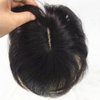 Real Human Hair Bangs Light Thin Clip in Hair Extensions for Women and Men 6 inches Middle Part Straight Hairpieces Topper (Black)