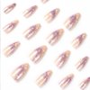 Foccna Purple Press on Bling Fake / False Nails, Almond Cute Daily Wear Artificail Nails for Women and Girls-24Pcs