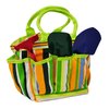G & F 10012 JustForKids Kids Garden Tools Set with Tote hand rake shovel trowel,Assorted