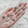 30 PCS Heart Planet Nail Art Charms Rhinestones,Red Black White 3D Cross Nail Art Supplies Saturn Shape Design Nail Gems Shiny Nail Jewelry Acrylic Accessories for Women Nail Decorations