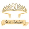 Birthday Crowns,60th Birthday Sash for Women,Birthday Tiara,60th Birthday Crown,Happy Birthday Headband,Happy Birthday Sash,Birthday Decorations for Women,Glittery Crystal Crowns for Women Headdress