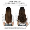 DOORES Hair Extensions Tape in Human Hair Balayage Dark Brown to Chestnut Brown 20pcs 50g 20 Inch Silky Straight Tape in Human Hair Extensions Natural Hair Skin Weft