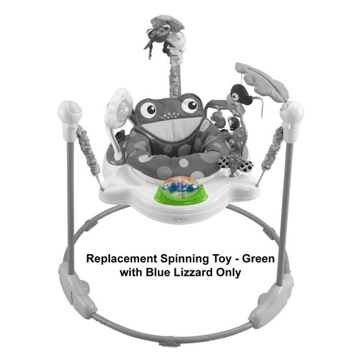 Replacement Part for Rainforest Jumperoo - Fisher-Price Rainforest Jumperoo Baby Bouncer K6070 ~ Replacement Spinning Toy ~ Green with Blue Lizzard