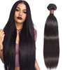Ornate Hair Human Hair Extensions Virgin Straight Hair Brazilian Virgin 1 Bundles Hair Weave Bundles 100% Human Hair 8 Inches 9A Grade Natural Black Color (1Bundles Straight Natual Color, 8 inch)