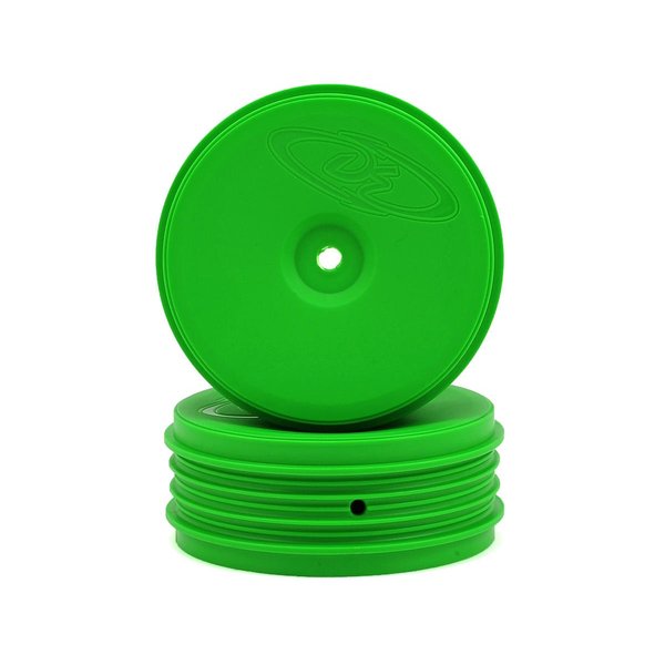DE Racing PSBAFG Speedline Plus 2.4 Buggy Wheels for Associated B5 - B5M, Kyosho RB6 Front, Green