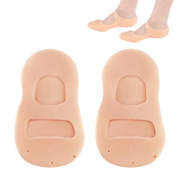 YOLUFER Silicone Socks, Moisturising Gel Socks Foot Care Socks, Foot Anti Crack Protector, Silicone Socks for Dry Cracked Feet Womem (Small)