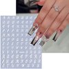 Retro Letters Nail Stickers for Nail Art 8Sheets Old English Letter Nail Design Decals Black White Laser Gold Silver Nail Supplies Self-Adhesive English Words Nail Art Stickers for Women DIY Manicure