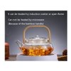 800ml Glass Teapot With Glass Infuser, Teapot With Strainer For Loose Tea, Safe On Stovetop, Tea Pot With Bamboo Handle (800ML/28oz)