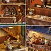 Roroom DIY Miniature and Furniture Dollhouse Kit,Mini 3D Wooden Doll House Craft Model with LED,Creative Room Idea for Valentine's Day Birthday Gift (Magic Shop-D-001)