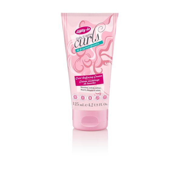 Dippity Do Girls with Curls Leave-In Curl Defining Cream - Anti-Frizz Styling Cream for Curly & Wavy Hair - Includes Shea Butter & Coconut Oil to Strengthen & Protect - 125 mL/4.2 fl oz