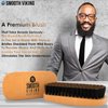 Smooth Viking Beard Brush Gift Set for Men - Natural Boar Bristle Hair Brush - Facial Hair Styling, Grooming & Shaping Tools