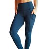 FITTOO Womens Scrunch Butt Lifting Yoga Pants Sport Workout Ruched Leggings High Waist Tight Side Pocket Navy(L)