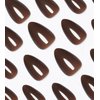 Morily Press on Nails Almond, Dark Brown Short Fake Nails with Designs Reusable Acrylic False Nails Glossy Full Cover Stick on Nails for Women