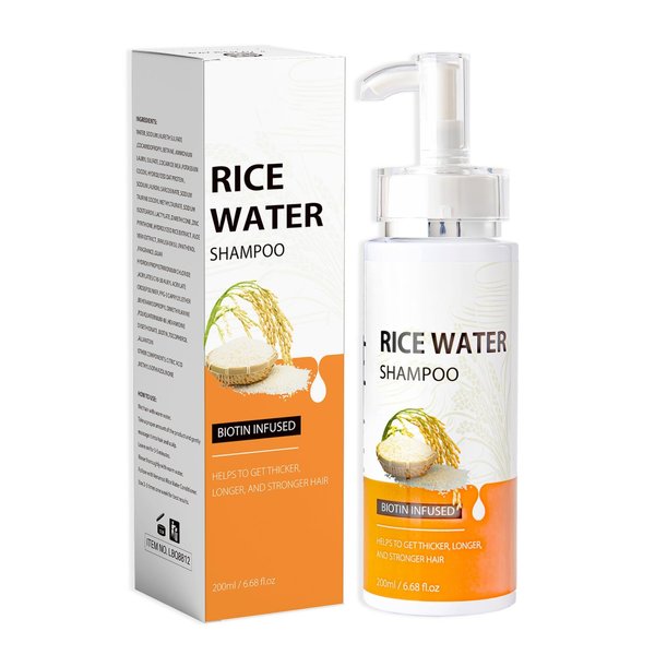 Hotiary Rice Water Shampoo for Hair Loss, Hair Regrowth Shampoo Nourishing and Repair Damage Hair Thining Balding Hair Treatment