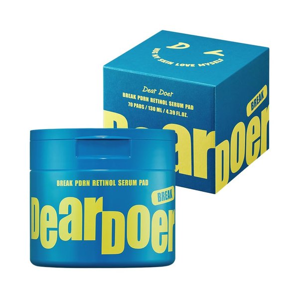 Dear Doer Break PDRN Retinol Serum Pad – Pore-Tightening Vegan Chilling Toner Pads with CICA & HAYAN PDRN – Soothing Skincare for Oily, Blemish Skin – 70 Pads