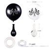Chengu 50 Pieces Race Car Balloons Checkered Flag Latex Balloons with 8 Rolls Plastic Ribbons for Racing Theme Party Decorations
