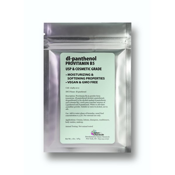 Talsen Chemicals Provitamin B5 Powder dl-Panthenol DIY Panthenol Solution and Panthenol for Hair and Skin Moisturizer (1 Ounce / 28 Gram)