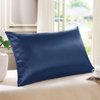 Tim & Tina 22 Momme 100% Pure Mulberry Luxury Silk Pillowcase, Good for Skin and Hair, Facial Beauty (Standard, Navy Blue)