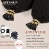 Lacerhair I Tip Hair Extensions Human Hair Kinky Straight Natural Black Color 1B 12 Inch I Tip Hair Extensions Pre Bonded Hair Extensions Micro Links Human Hair for Black Women 50 Strands/Pack 40G