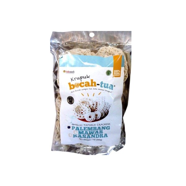 Bocah-Tua Garlic Tapioca Crackers Palembang - 7oz (Pack of 1)