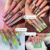 LELFRY Square Extra Long Gel Nail Tips,3XL No C Curve Flat Nail Tips XXXL Super Long Tapered Square Fake Nails 120pcs 12 Sizes Acrylic Nail Tips Soft Jelly Gelly Tips