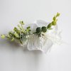 Fangsen Wedding Boho White Rose Flower Hair Clips Floral Hair Accessories for Brides and Bridesmaids Silver (White)