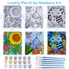 3 Pack Paint by Numbers for Kids Ages 8-12, 10*8"Color by Number for Kids Framed Canvas with 18 Acrylic Paint Pots and 6 Brushes, Kids'paint by number, Arts and Crafts Art Supplies for Kids 9-12