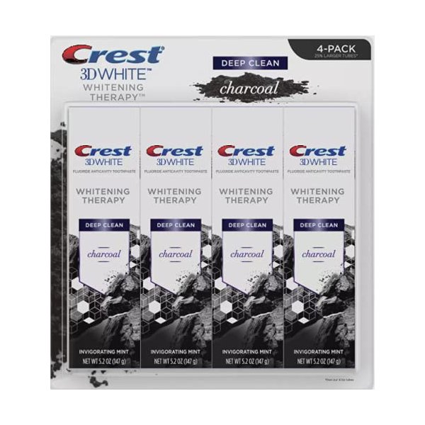 Crest 3D White Whitening Therapy Charcoal Deep Clean Fluoride Toothpaste , 4 ct (4)