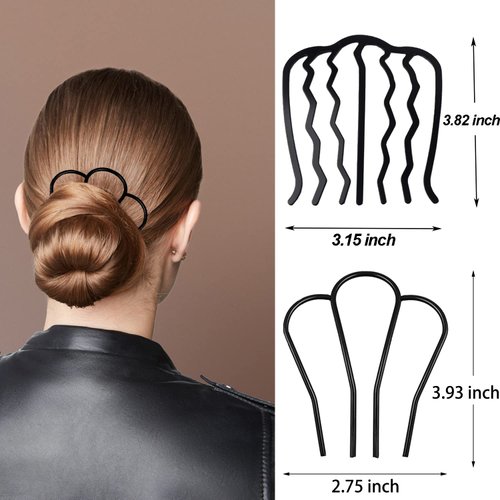 6 Pieces Hair Side Comb Metal Hair Comb Clips French Twist Comb for Updo Bun Vintage Hair, Black Hair Pins Hair Comb Hair Accessories for Women and Girls