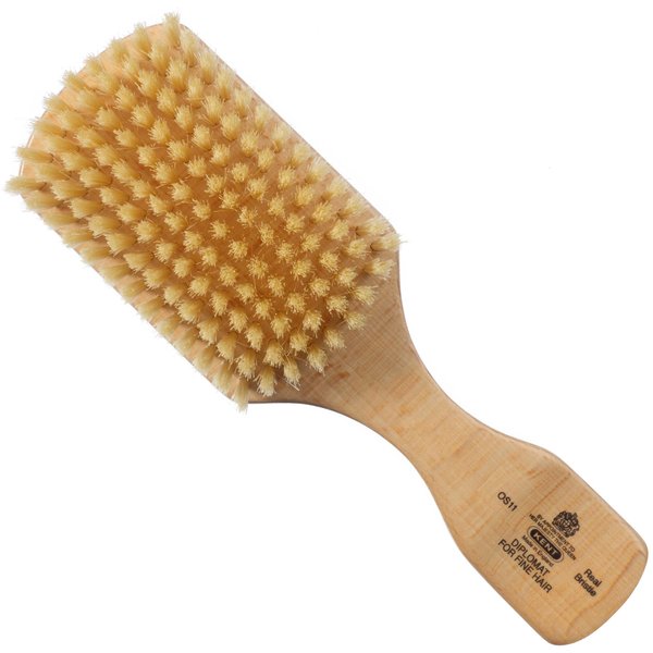 Kent OS11 Rectangular/Club Satin Wood Soft White Bristle Hairbrush (PACK OF 1)