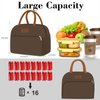 Coobiiya Lunch Bag for Women Men Insulated Lunch Box for Adult Reusable Lunch Tote Bag for Work, Picnic or Travel(Brown)