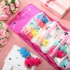Bulyoou Doll Storage Organizer Display Case Compatible with All Dolls, Tote Carrying Case Organizer for Dolls, Clear View Hanging Case for Girls Christmas Birthday Gifts(Pink,Unicorn)