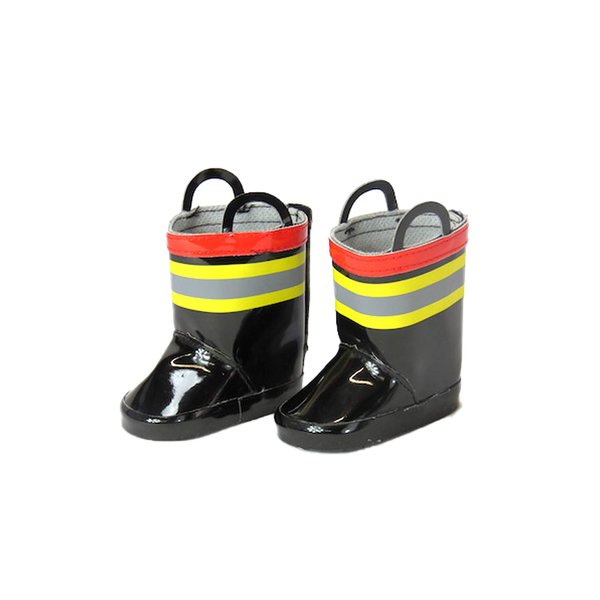 American Fashion World Fireman Firefighter Boots for 18-Inch Dolls | Premium Quality & Trendy Design | Dolls Shoes | Shoe Fashion for Dolls for Popular Brands