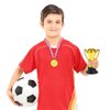 FEPITO 30 Pcs Trophies Medals Set 10Pcs Gold Plastic Trophy Cup and 20Pcs Winner Medals for Kid Party Sports Awards